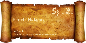 Szerb Mátyás névjegykártya