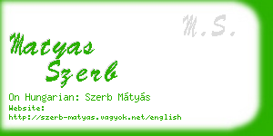 matyas szerb business card